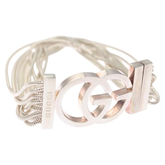 GUCCI Interlocking Bracelet Ag925 Silver Auth - Picture 1 of 14